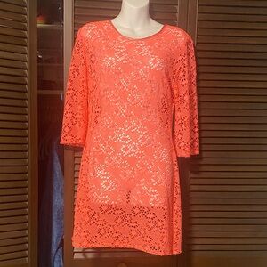 Bright Orange Lace Coverup